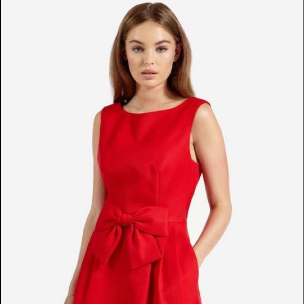 Stunning NWT Ted Baker sz 3 Nuhad Red Dress w/ Bow